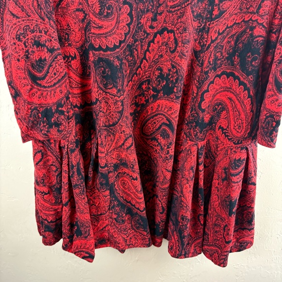2 Ice Silk Dresses Red Black Handkerchief Bandana Print & Gray Floral 1X Bundle - Picture 3 of 16